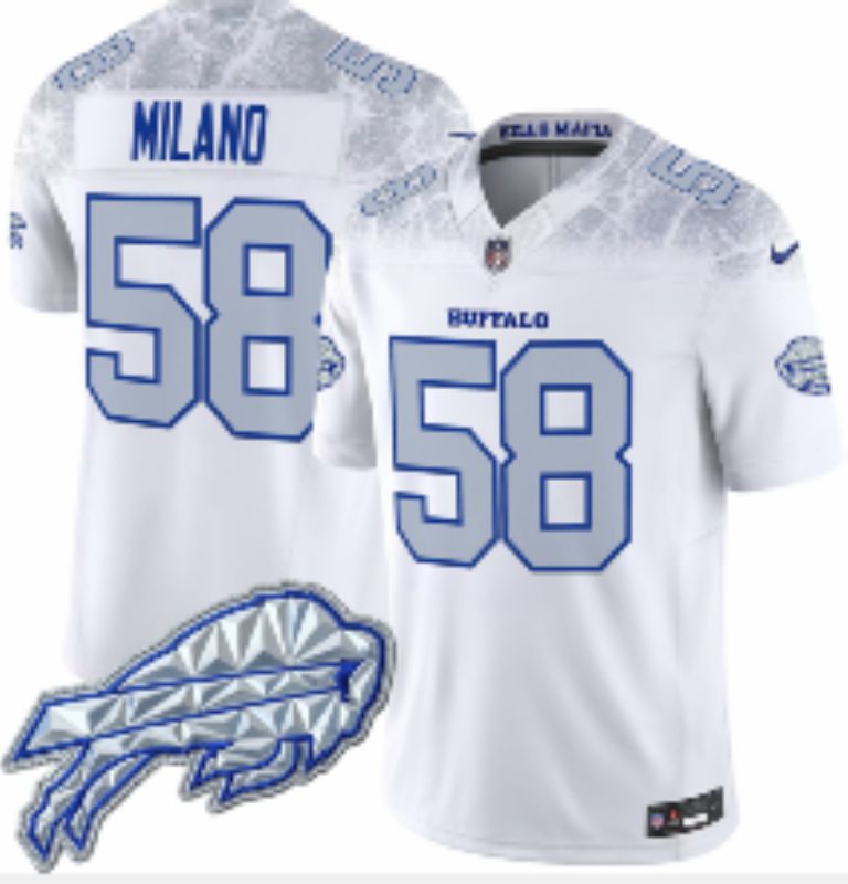 Men Buffalo Bills #58 Milano Nike White 2025 Rivalries Collection Limited NFL Jersey->buffalo bills->NFL Jersey